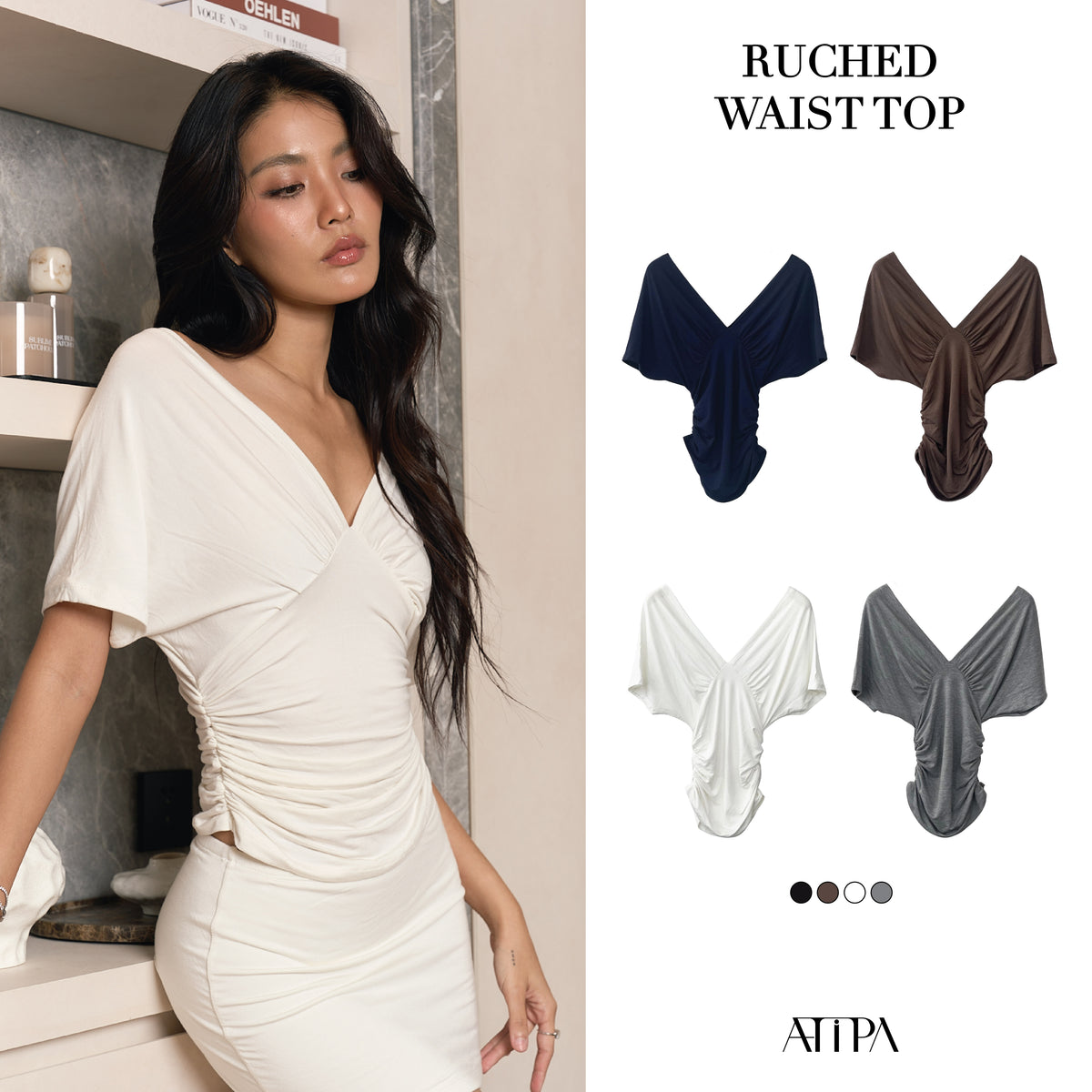 ATIPA - Ruched Waist Top